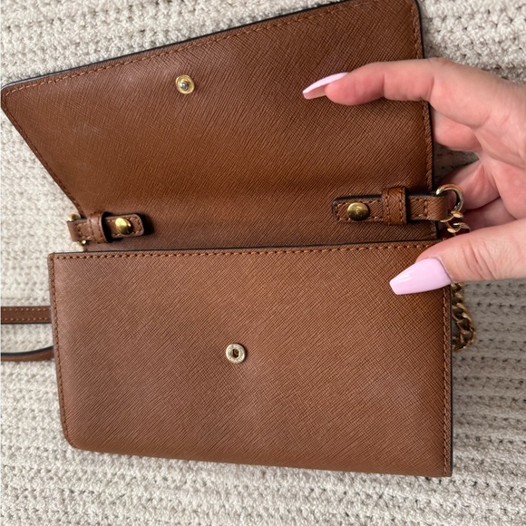 Michael Kors Brown Wallet on Chain Crossbody Bag with Gold Hardware - Picture 10 of 12